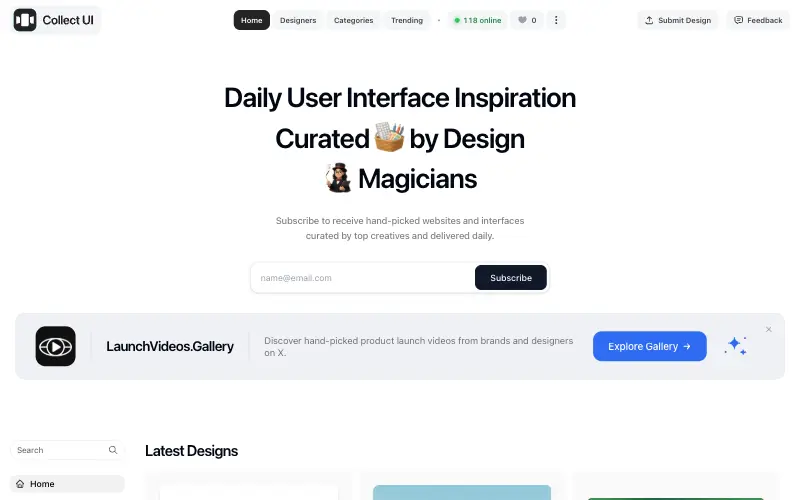 Collect UI 首页截图