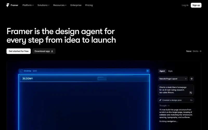 Framer 首页截图
