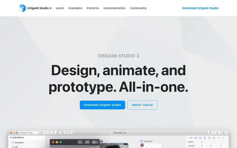 Origami Studio 首页截图