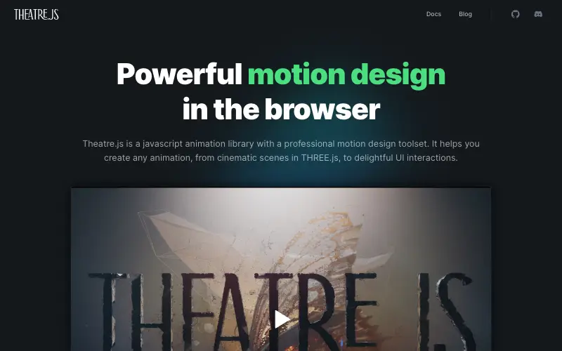 Theatre.js 首页截图